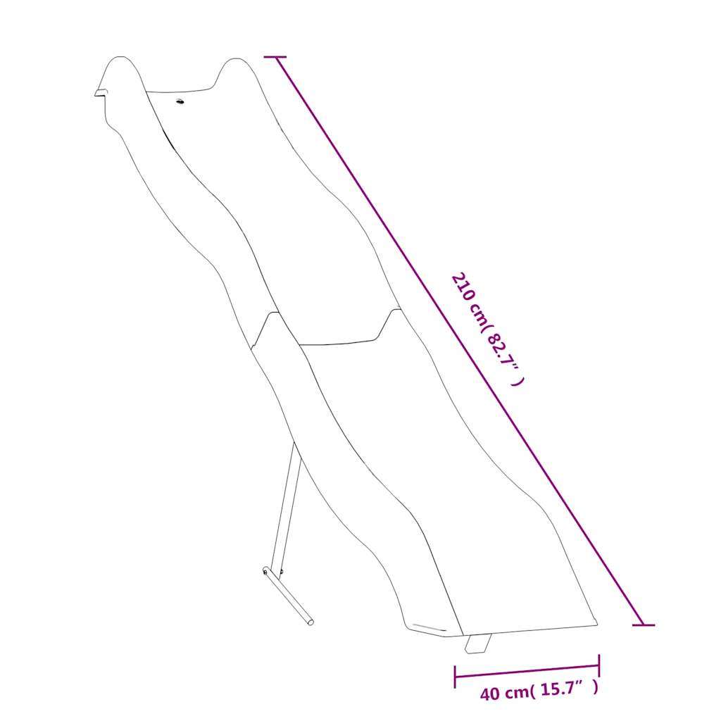 vidaXL Τσουλήθρα Μπλε 210 x 40 εκ. από Πολυπροπυλένιο