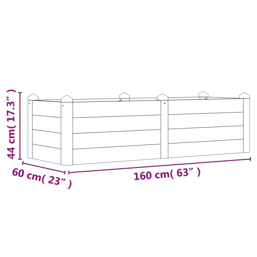 vidaXL Ζαρντινιέρα Υπερυψωμένη 160 x 60 x 44 εκ. Μασίφ Ξύλο Ακακίας