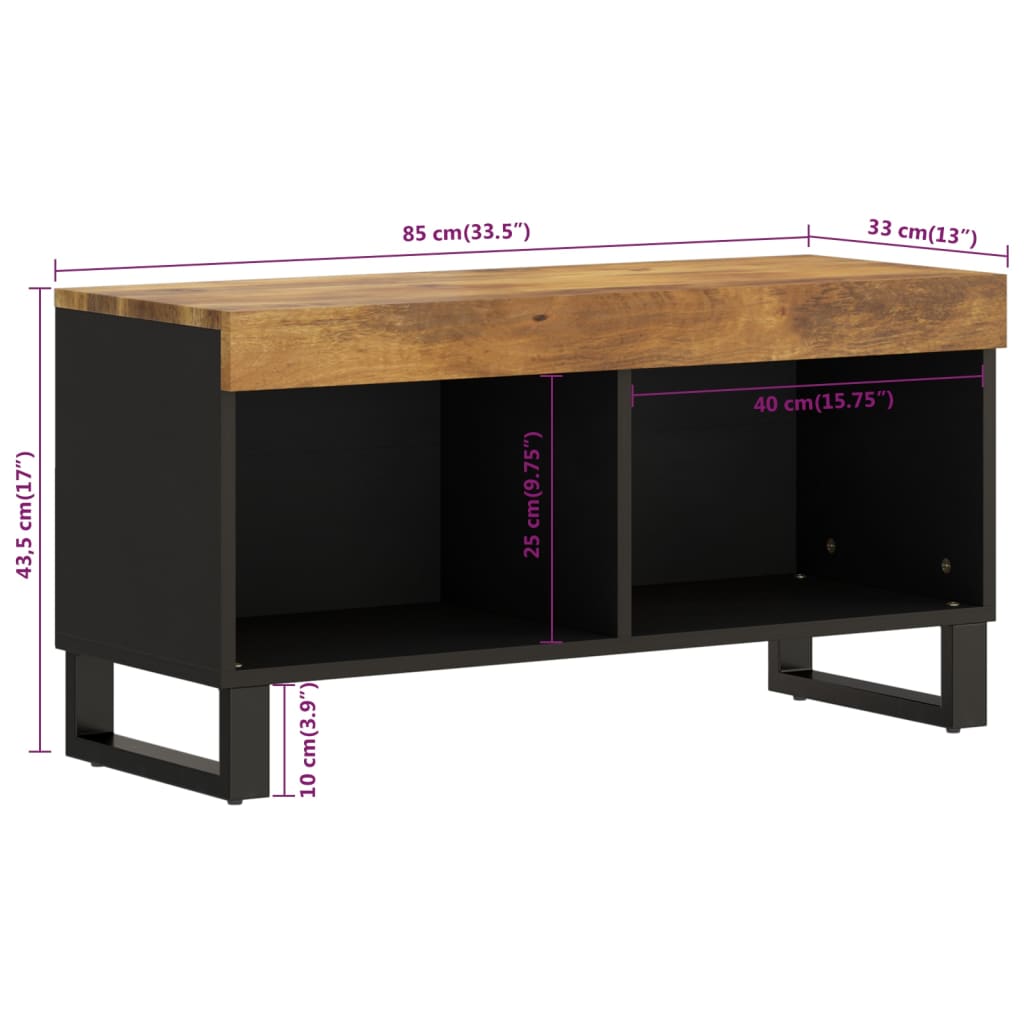 vidaXL Έπιπλο Τηλεόρασης 85 x 33 x 43,5 εκ. από Μασίφ Ξύλο Μάνγκο