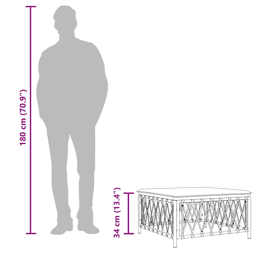 vidaXL Υποπόδιο Κήπου Ανθρακί από Πλεγμένο Ύφασμα με Μαξιλάρι