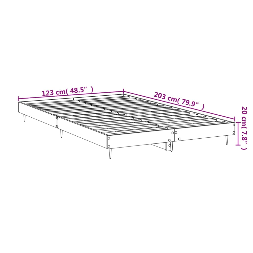 vidaXL Πλαίσιο Κρεβατιού Γκρι Sonoma 120x200 εκ. Επεξεργασμένο Ξύλο