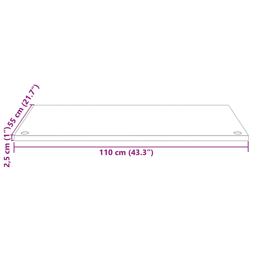 vidaXL Επιφάνεια Γραφείου 110 x 55 x 2,5 εκ. από Μασίφ Ξύλο Πεύκου