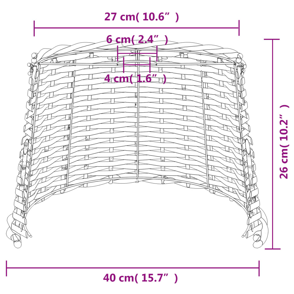 vidaXL Καπέλο Φωτιστικού Οροφής Λευκό Ø40x26 εκ. από Wicker