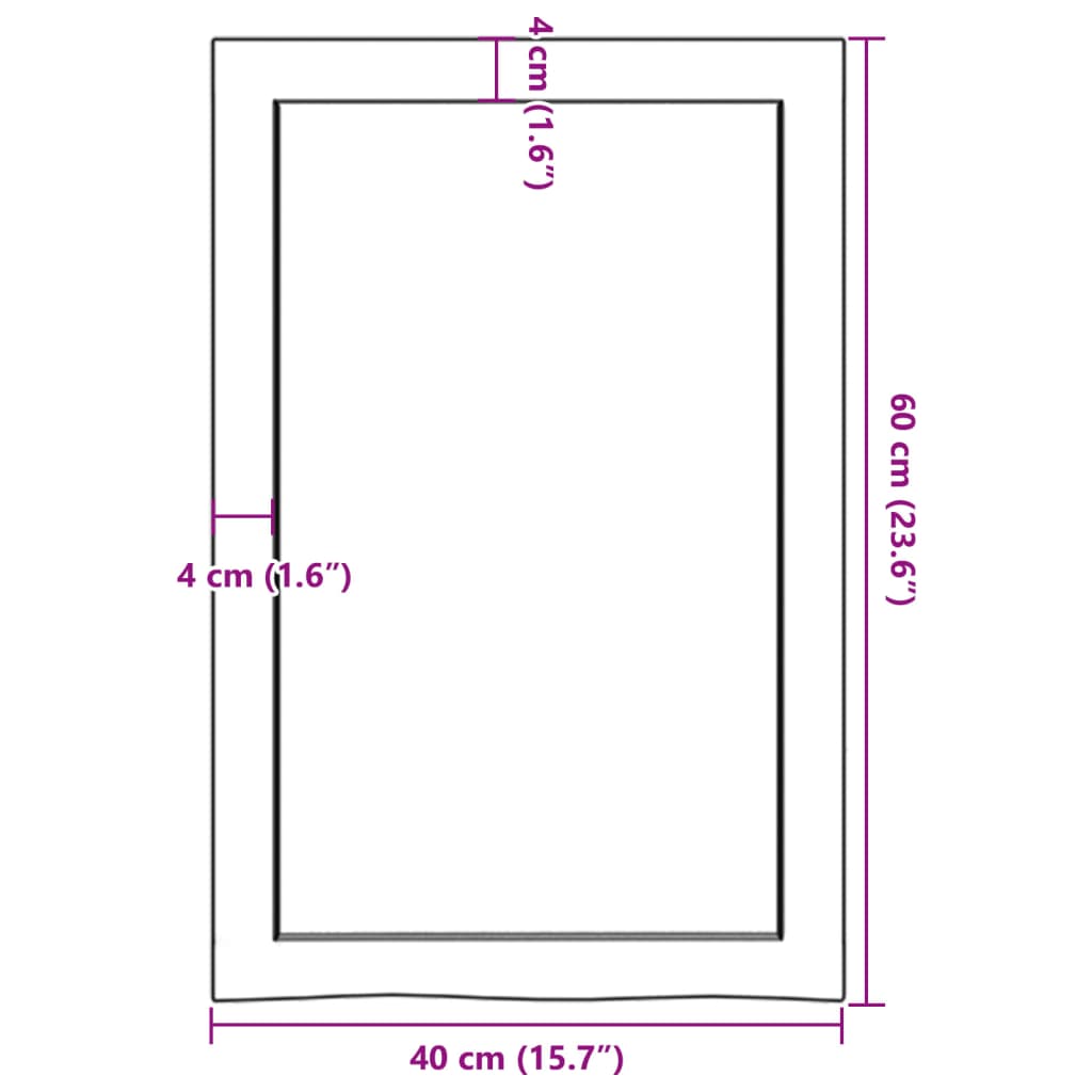 vidaXL Ράφι Τοίχου 40x60x(2-6) εκ. από Ακατέργαστο Μασίφ Ξύλο Δρυός