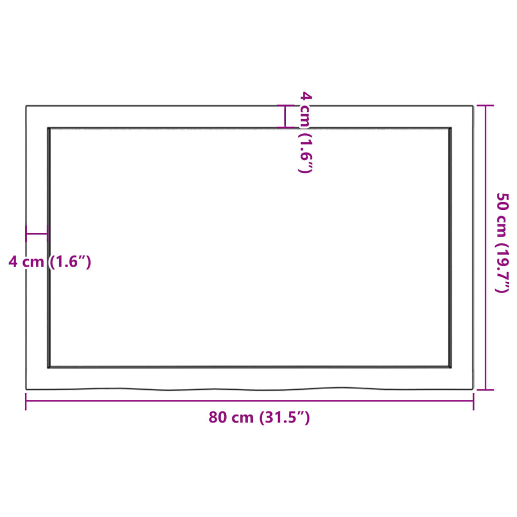 vidaXL Ράφι Τοίχου Ανοιχτό Καφέ 80x50x(2-4)εκ. Επεξ. Μασίφ Ξύλο Δρυός