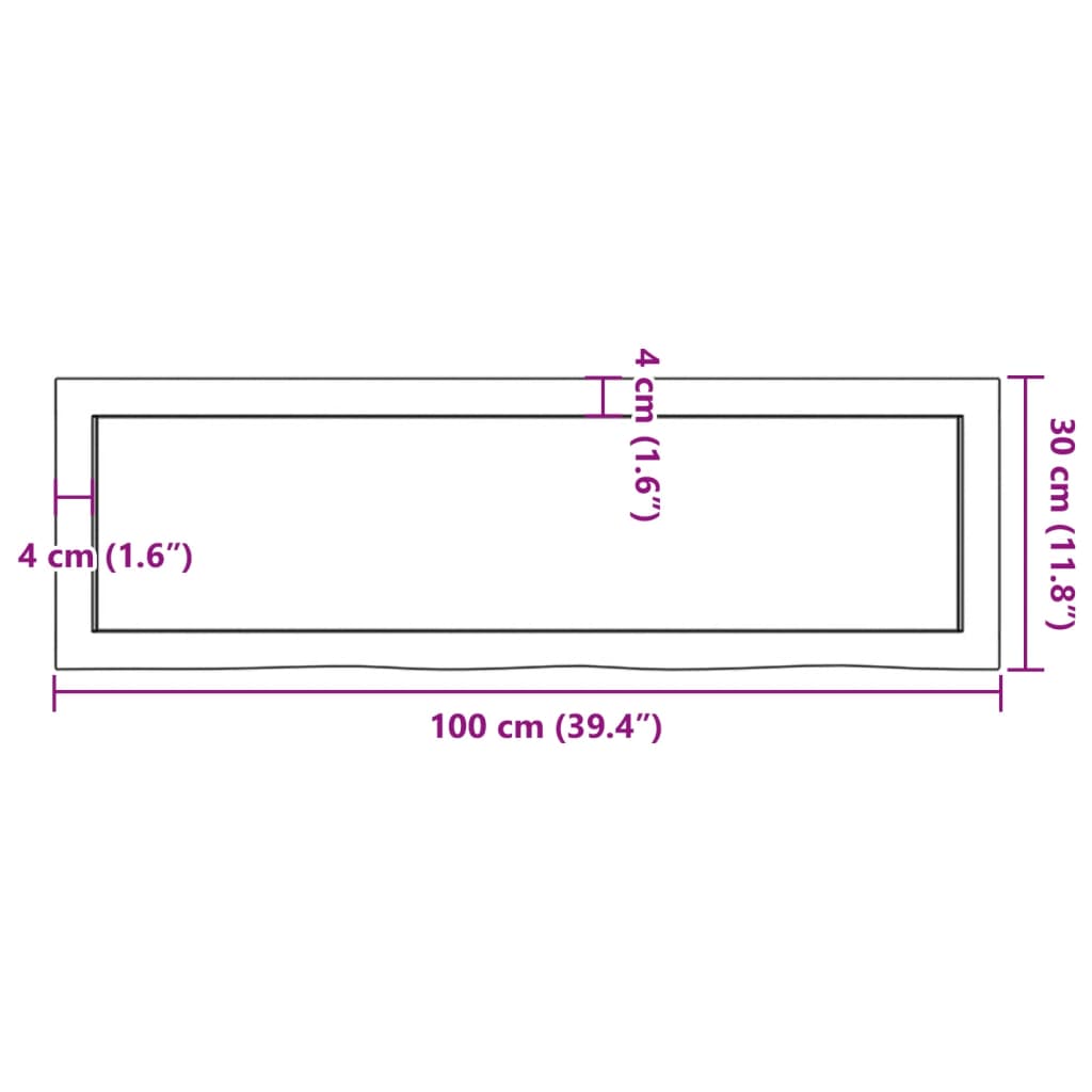 vidaXL Ράφι Τοίχου Ανοιχτό Καφέ 100x30x(2-4)εκ. Επεξ. Μασίφ Ξύλο Δρυός