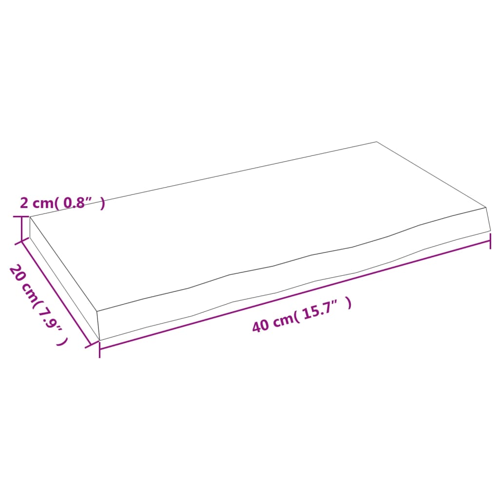 vidaXL Ράφι Τοίχου Σκούρο Καφέ 40x20x2 εκ. Επεξεργ. Μασίφ Ξύλο Δρυός