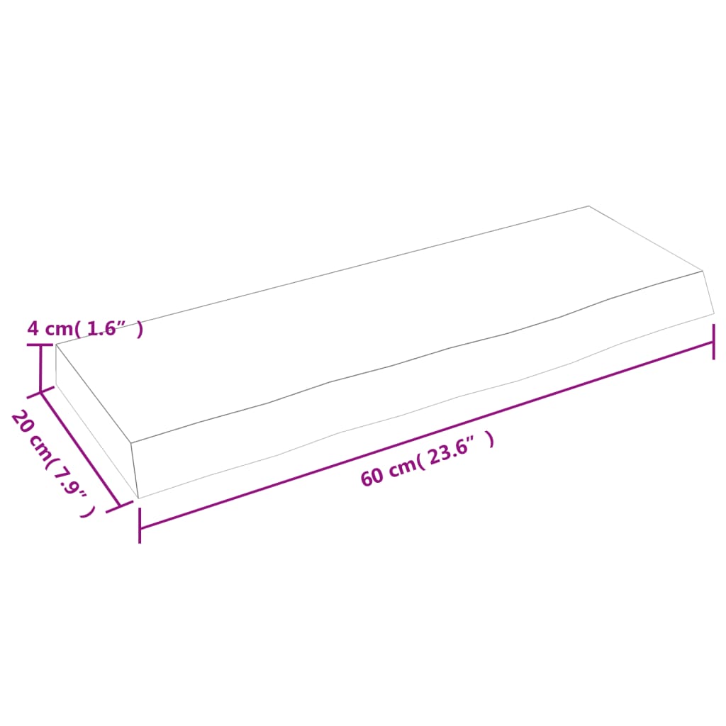 vidaXL Ράφι Τοίχου Σκούρο Καφέ 60x20x4 εκ. Επεξεργ. Μασίφ Ξύλο Δρυός
