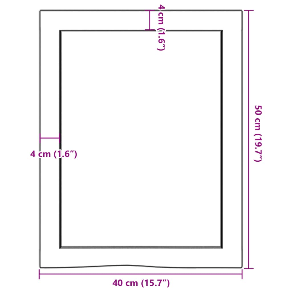 vidaXL Πάγκος Μπάνιου Αν. Καφέ 40x50x(2-4) εκ. Επεξεργ. Μασίφ Ξύλο