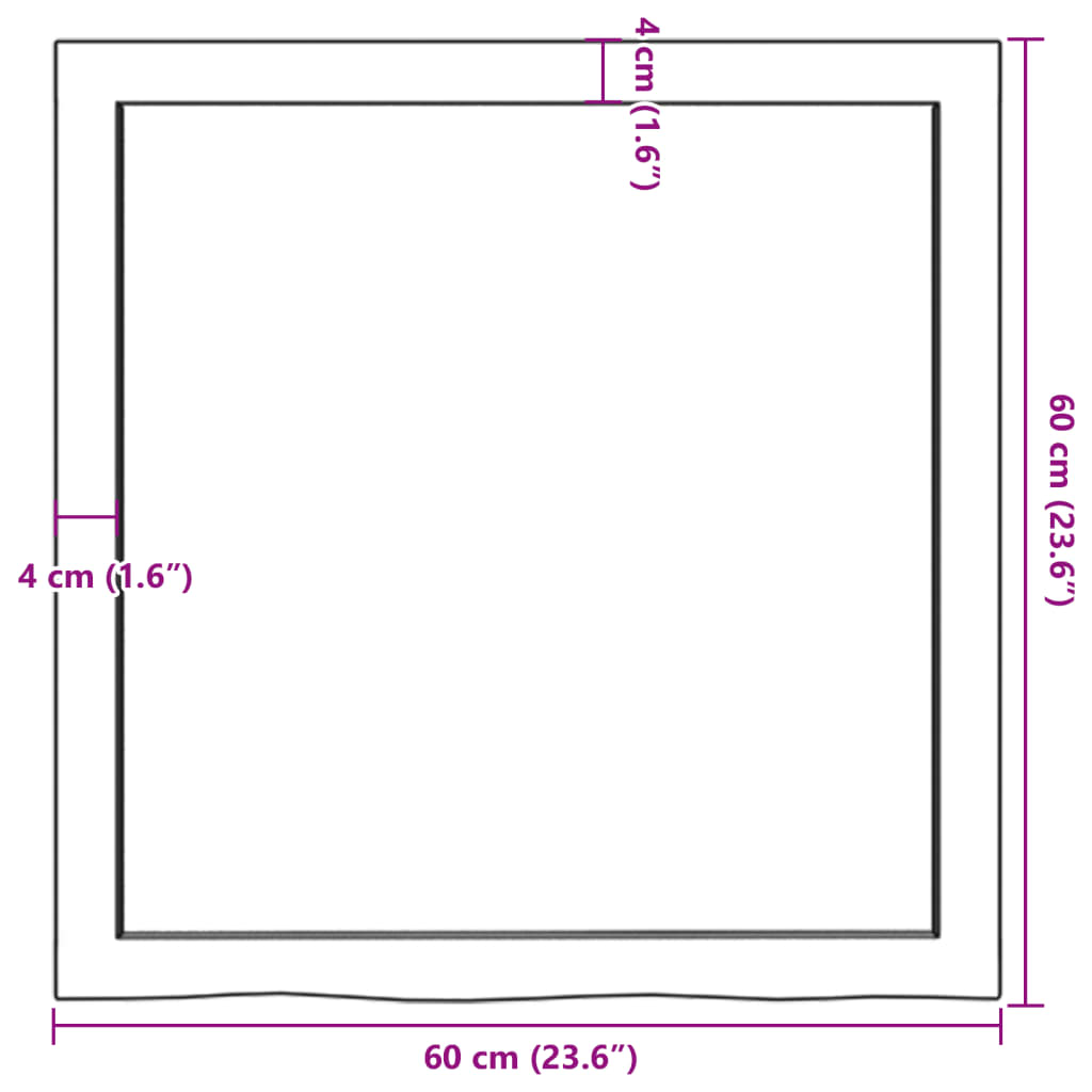 vidaXL Πάγκος Μπάνιου Αν. Καφέ 60x60x(2-6) εκ. Επεξεργ. Μασίφ Ξύλο