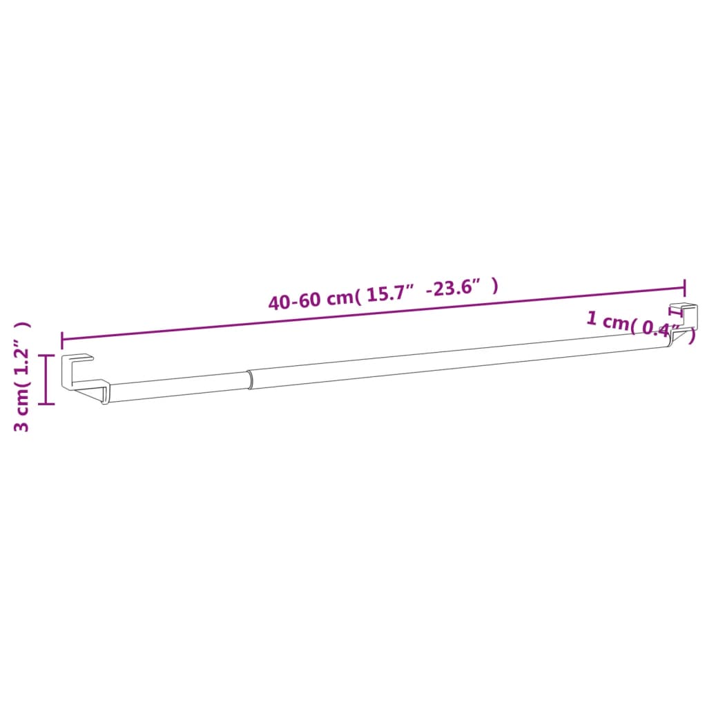 vidaXL Σιδηρόδρομοι Κουρτινών 2 Τεμ. Λευκό/Ασημί 40-60 εκ. Αλουμίνιο