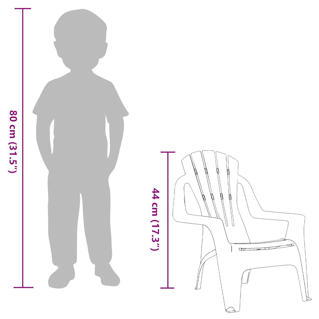 vidaXL Καρέκλες Κήπου Παιδικές 2 τεμ. Ξύλινη Όψη Κόκκινο 37x34x44εκ PP