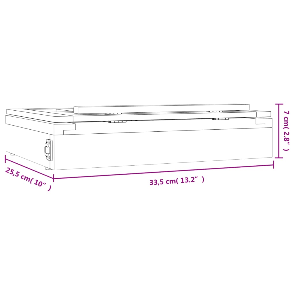 vidaXL Καβαλέτο Επιτραπέζιο Συρτάρι 33,5x25,5x7 εκ. Μασίφ Ξύλο Πεύκου