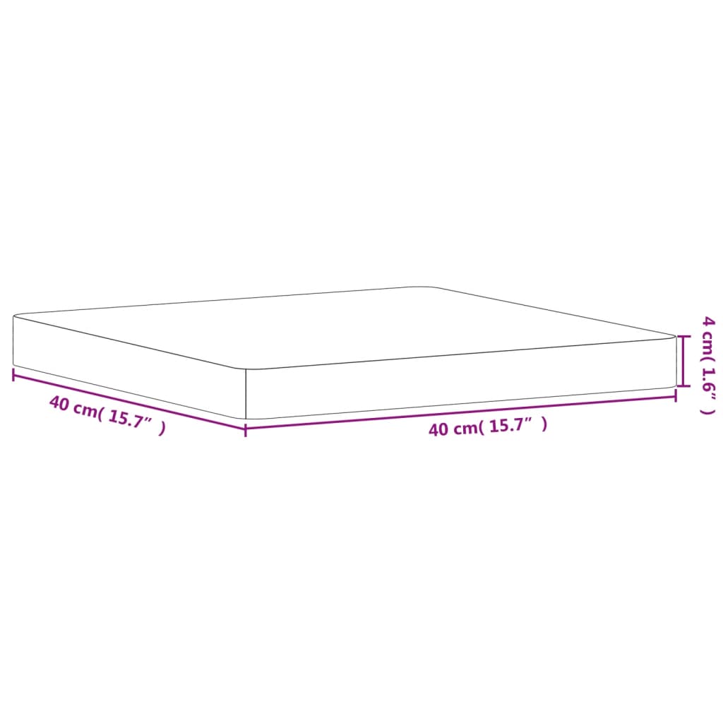vidaXL Επιφάνεια Τραπεζιού Τετράγωνη 40x40x4 εκ. Μασίφ Ξύλο Οξιάς