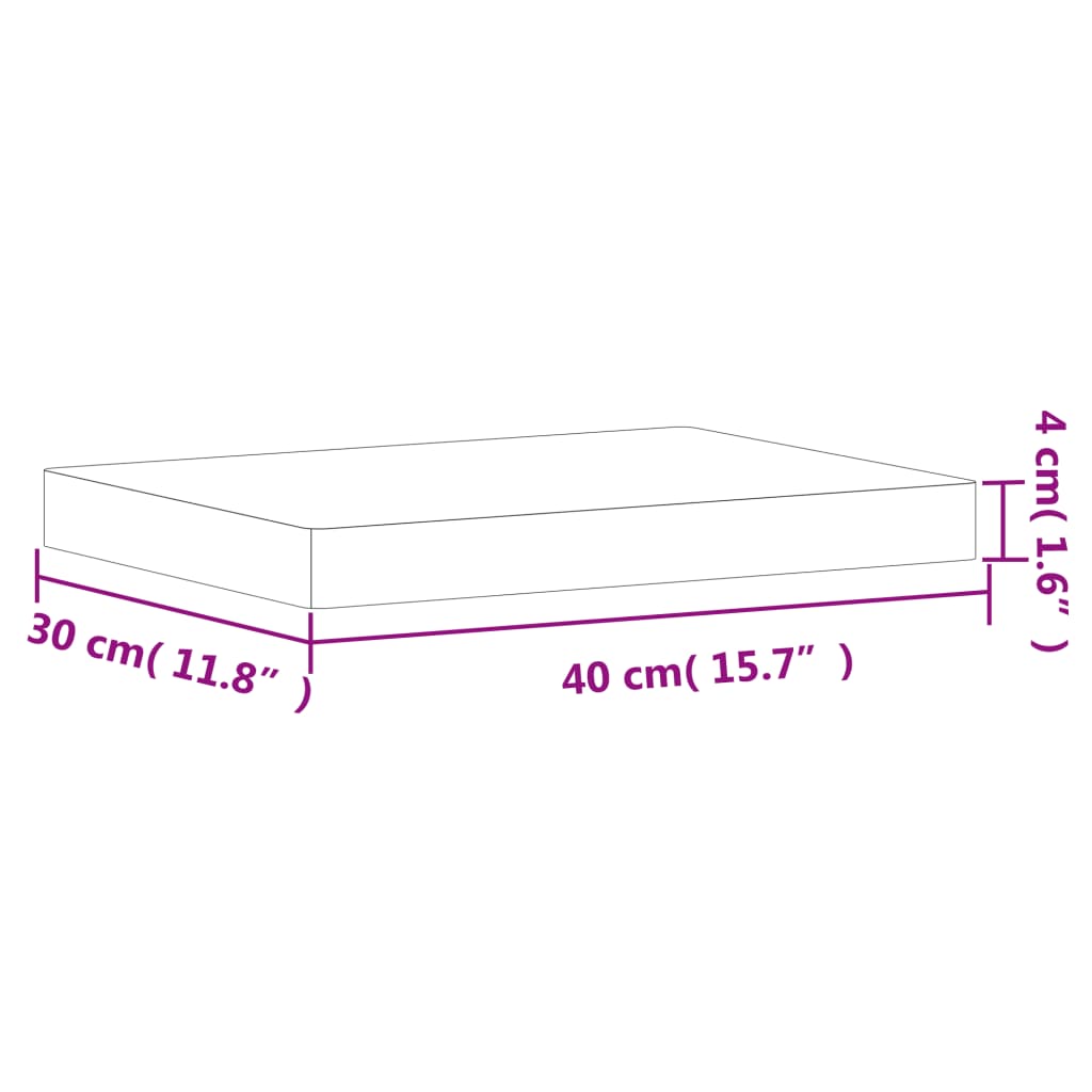 vidaXL Επιφάνεια Κοπής 40x30x4 εκ. από Μασίφ Ξύλο Οξιάς