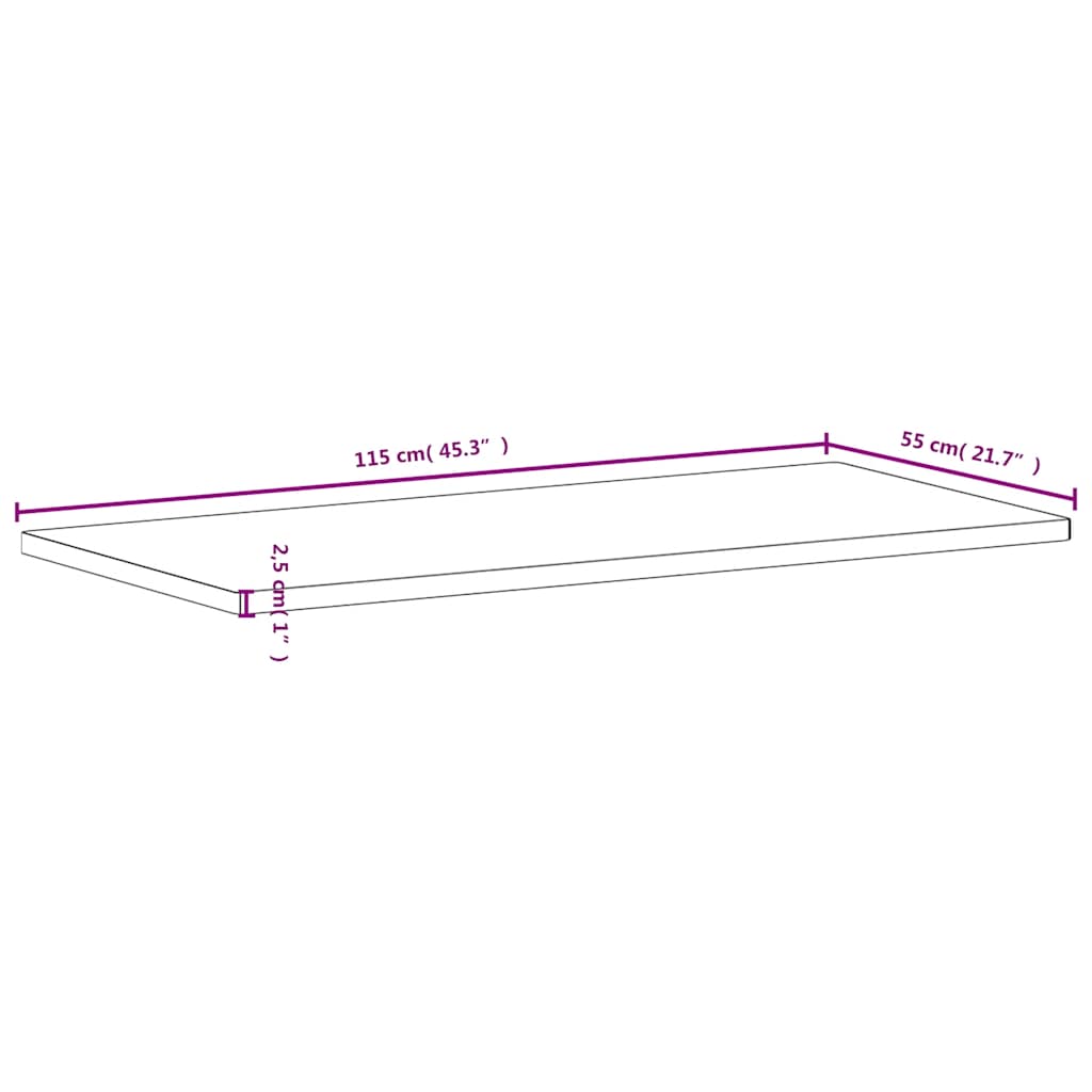 vidaXL Επιφάνεια Γραφείου 115 x 55 x 2,5 εκ. από Μασίφ Ξύλο Οξιάς
