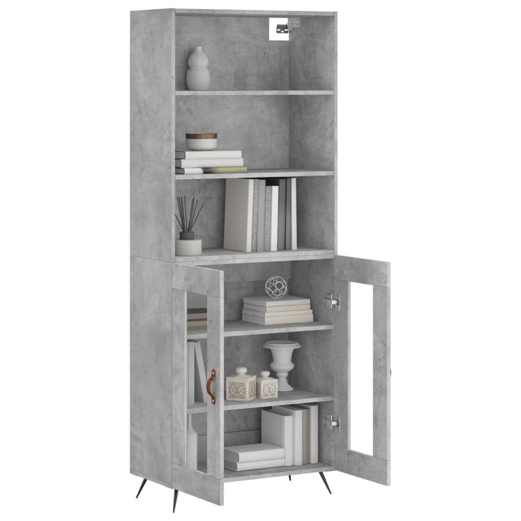 vidaXL Ντουλάπι Γκρι Σκυροδέματος 69,5x34x180 εκ. Επεξεργασμένο Ξύλο