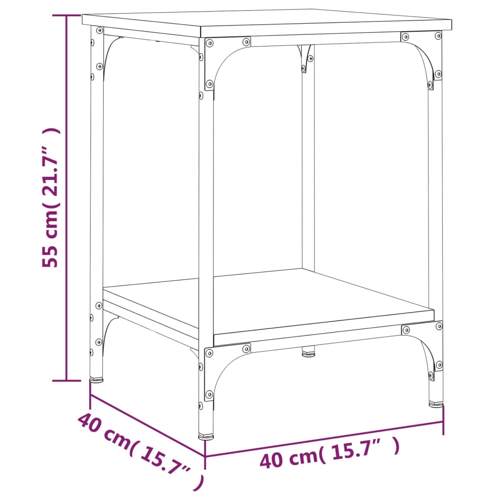 vidaXL Τραπεζάκι Σαλονιού Καπνιστή Δρυς 40 x 40 x 45 εκ. Επεξ. Ξύλο