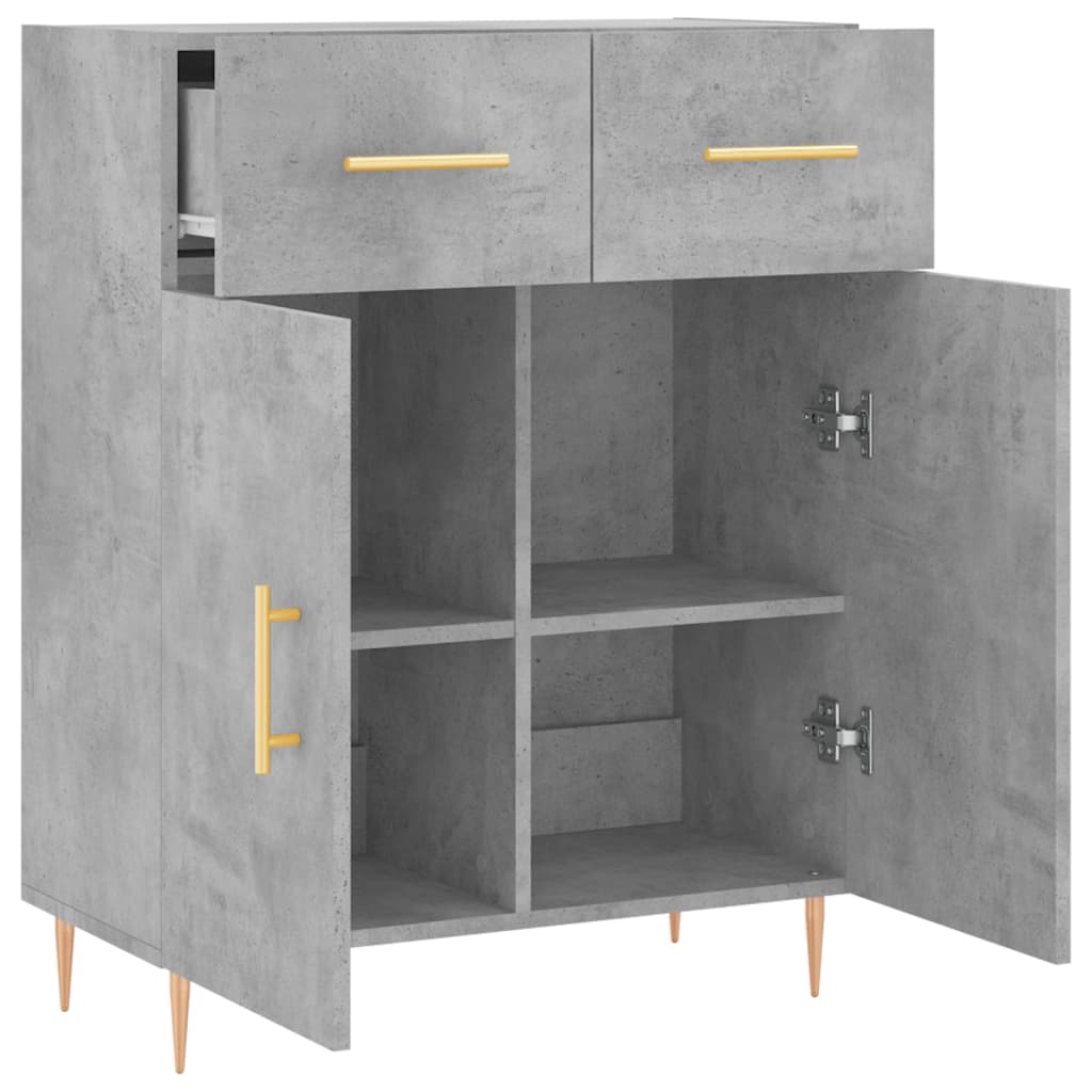 vidaXL Ντουλάπι Γκρι Σκυροδέματος 69,5x34x90 εκ. Επεξεργασμένο Ξύλο