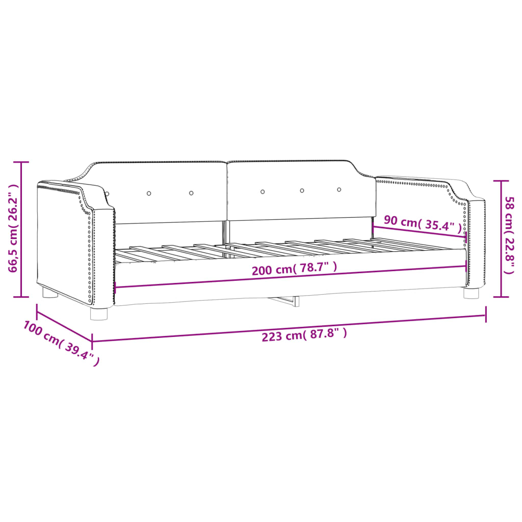 vidaXL Καναπές Κρεβάτι Taupe 90 x 200 εκ. Υφασμάτινος