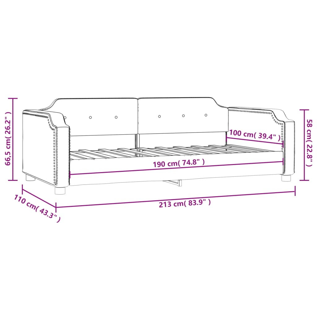 vidaXL Καναπές Κρεβάτι Ανοιχτό Γκρι 100x190 εκ. Υφασμάτινος
