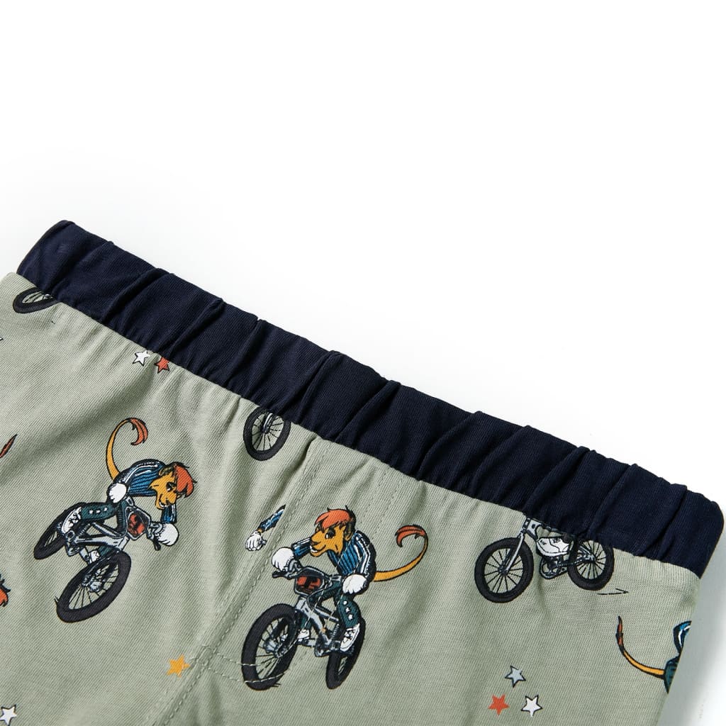 Πιτζάμα Παιδική Κοντομάνικη Ανοιχτό Χακί 92