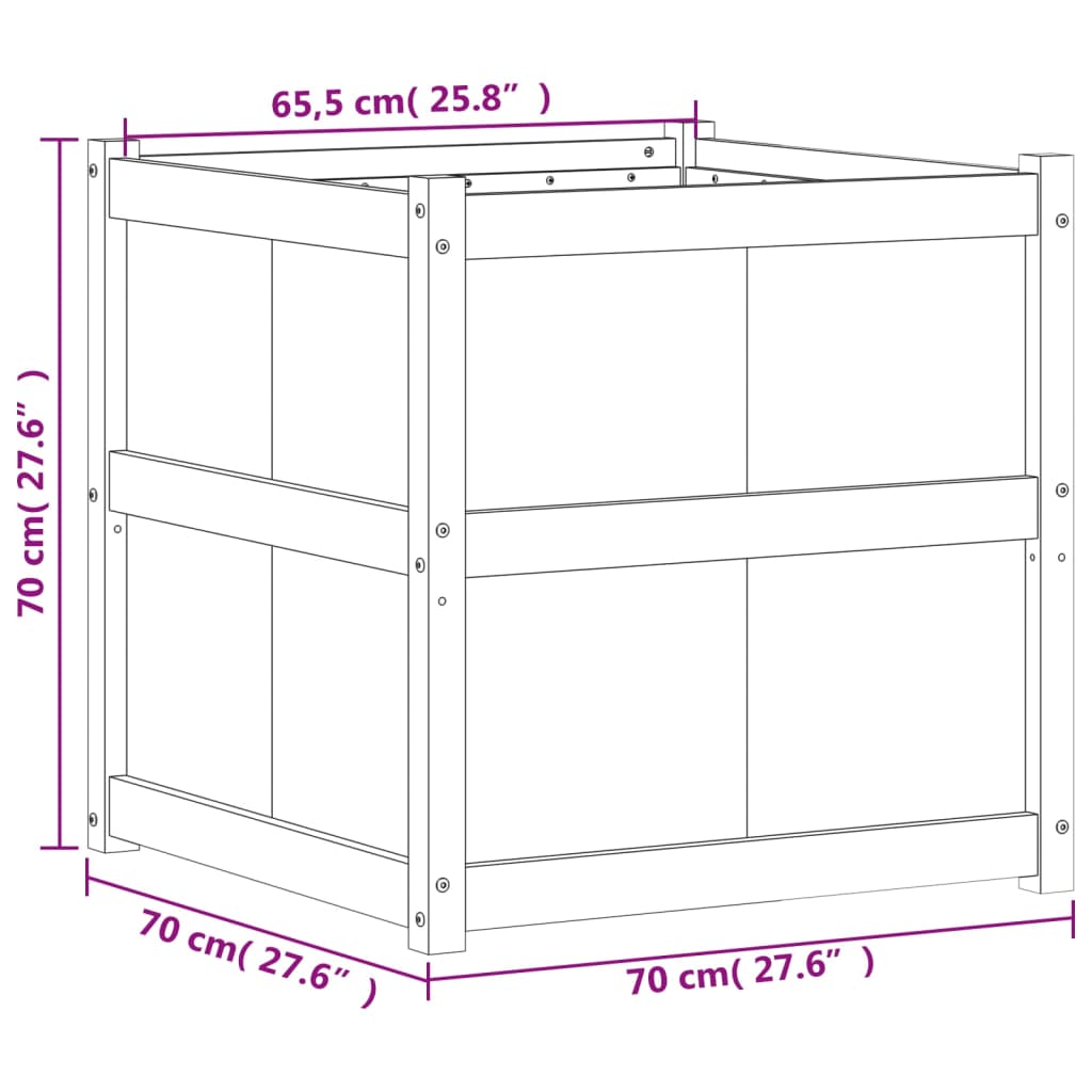 vidaXL Ζαρντινιέρα 70 x 70 x 70 εκ. από Εμποτισμένο Ξύλο Πεύκου