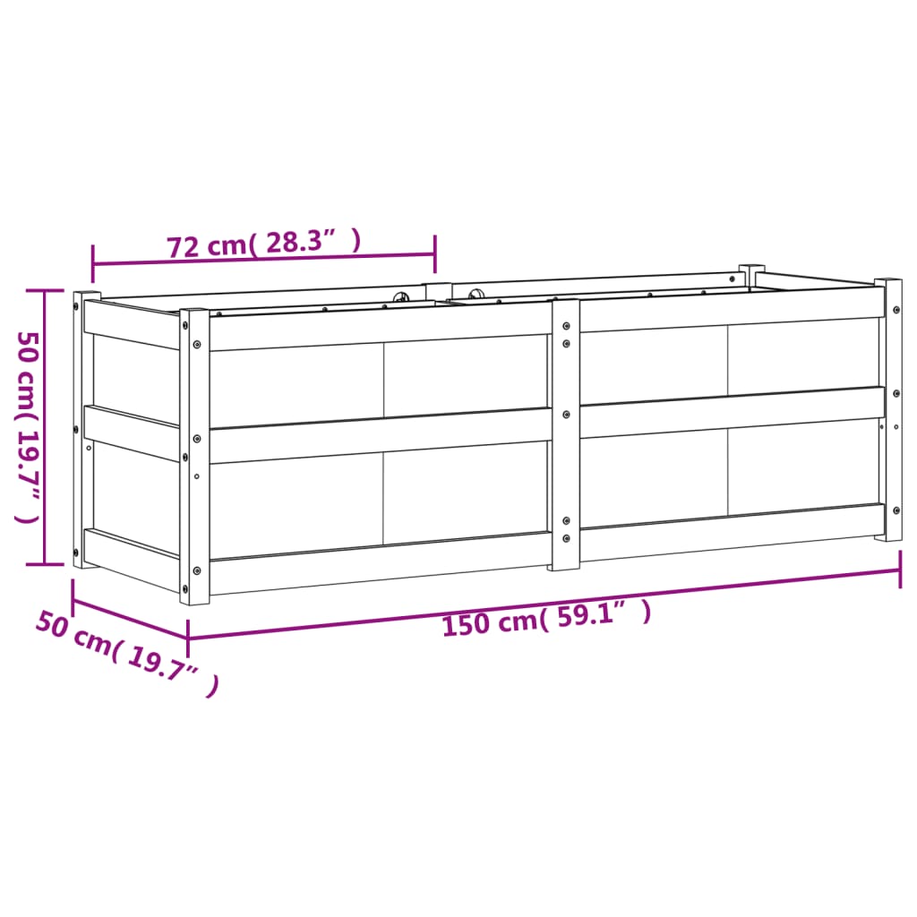 vidaXL Ζαρντινιέρα Καφέ Κεριού 150 x 50 x 50 εκ. από Μασίφ Ξύλο Πεύκου