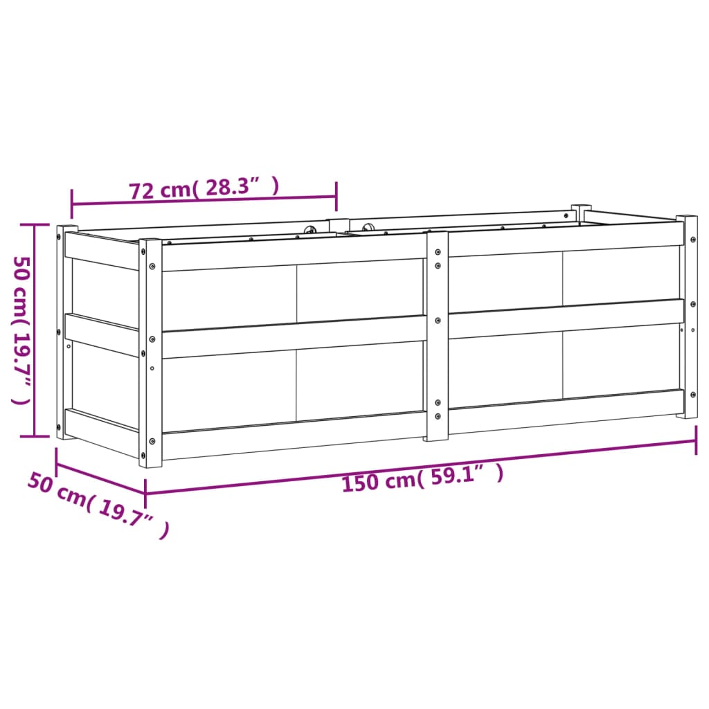 vidaXL Ζαρντινιέρα 150 x 50 x 50 εκ. από Εμποτισμένο Ξύλο Πεύκου