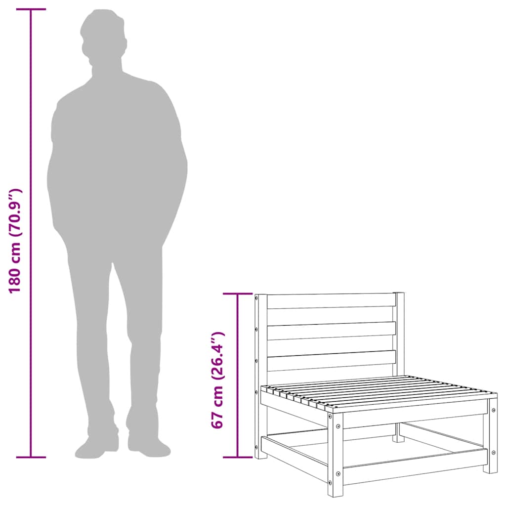 vidaXL Καναπέδες Κήπου Χωρ. Μπράτσα 3Τεμ Καφέ κεριού Μασίφ Πεύκο