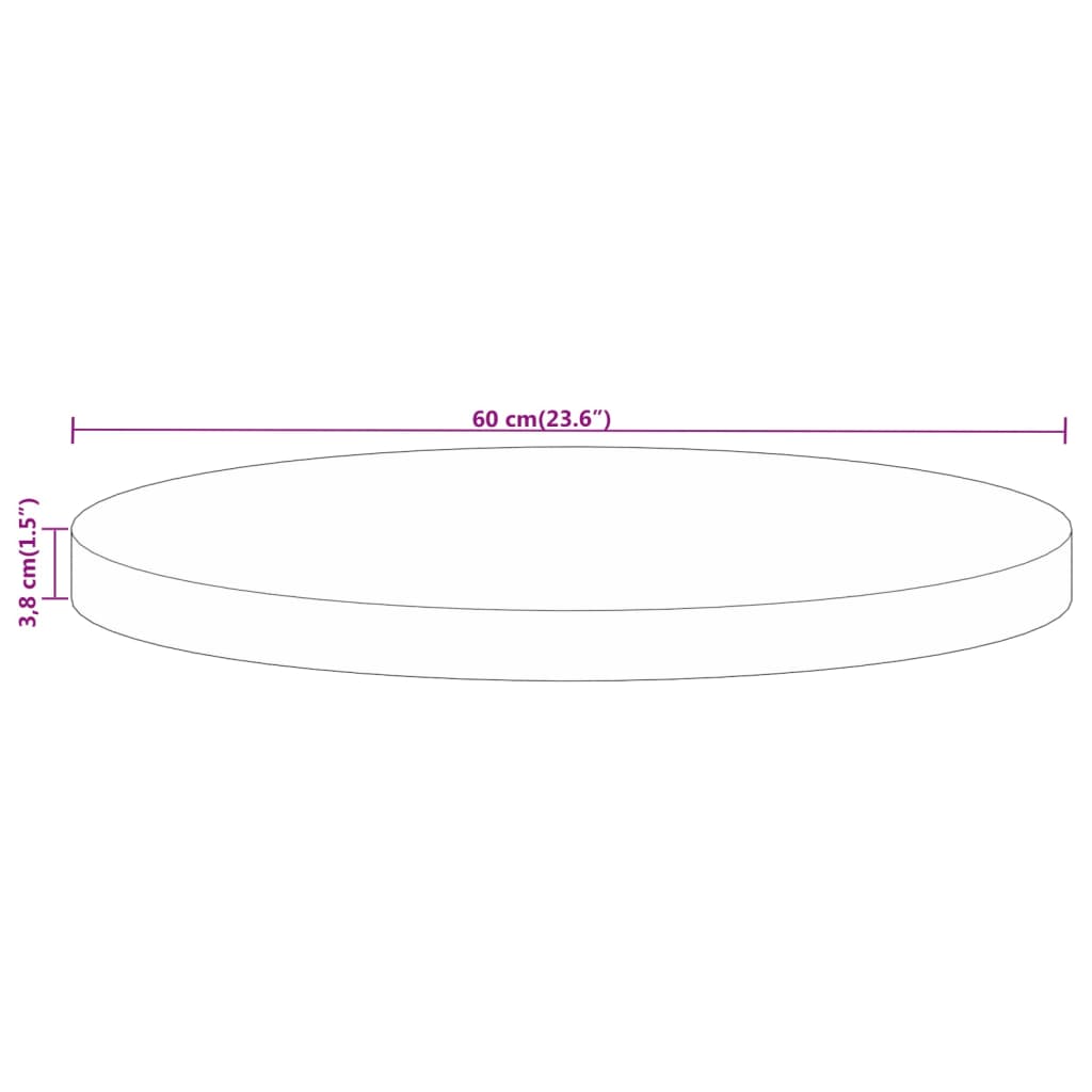 vidaXL Επιφάνεια Τραπεζιού Στρογγυλή Ø60x3,8εκ Μασίφ Ανακυκλωμένο Ξύλο