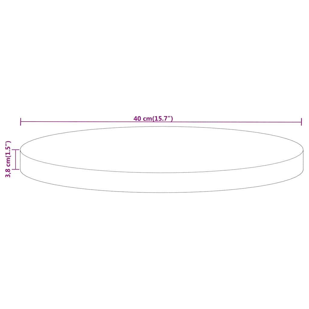 vidaXL Επιφάνεια Τραπεζιού Στρογγυλή Ø 40x3,8 εκ. Μασίφ Ξύλο Μάνγκο