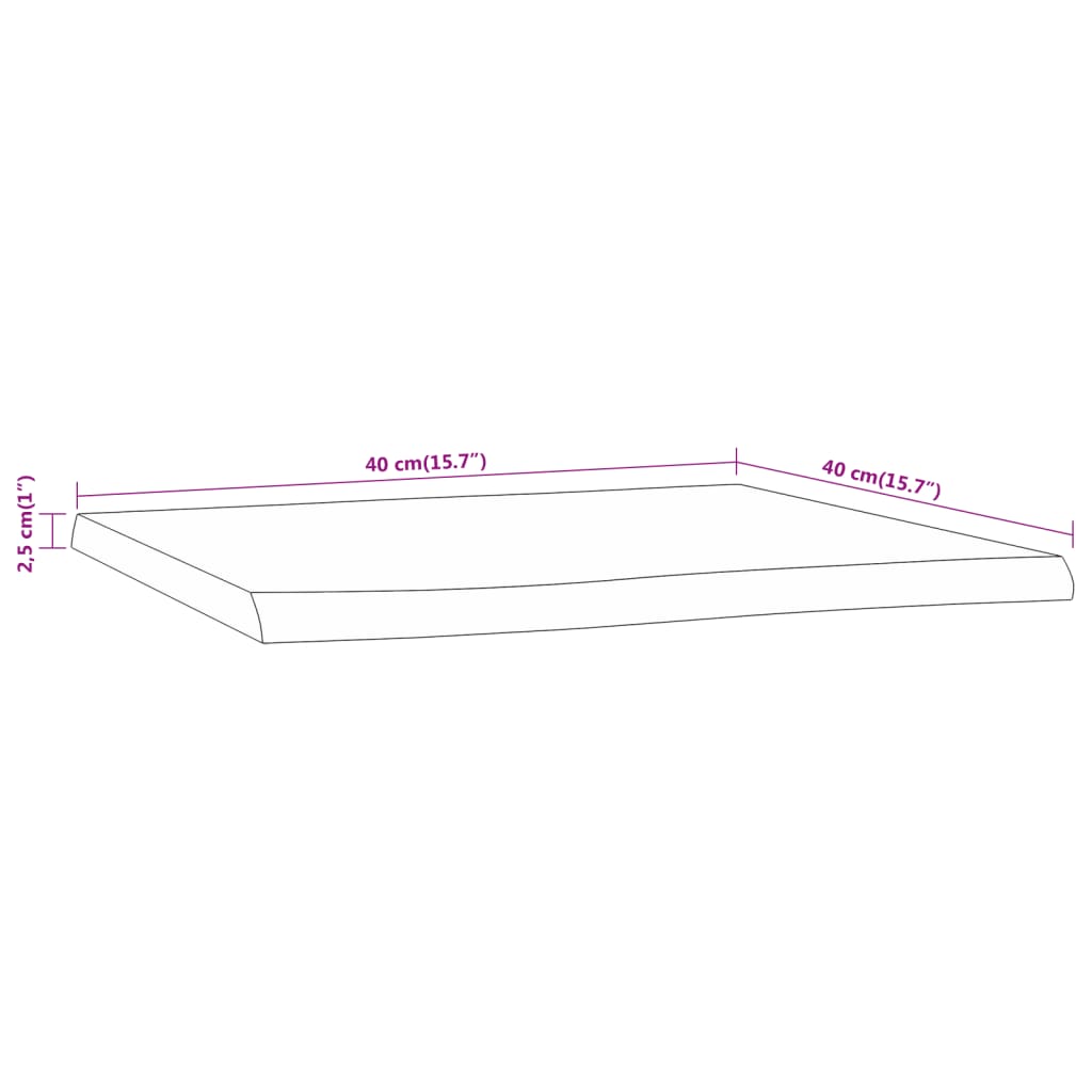 vidaXL Επιφάνεια Τραπεζιού Ορθογώνια 40x40x2,5 εκ. Μασίφ Ξύλο Ακακίας