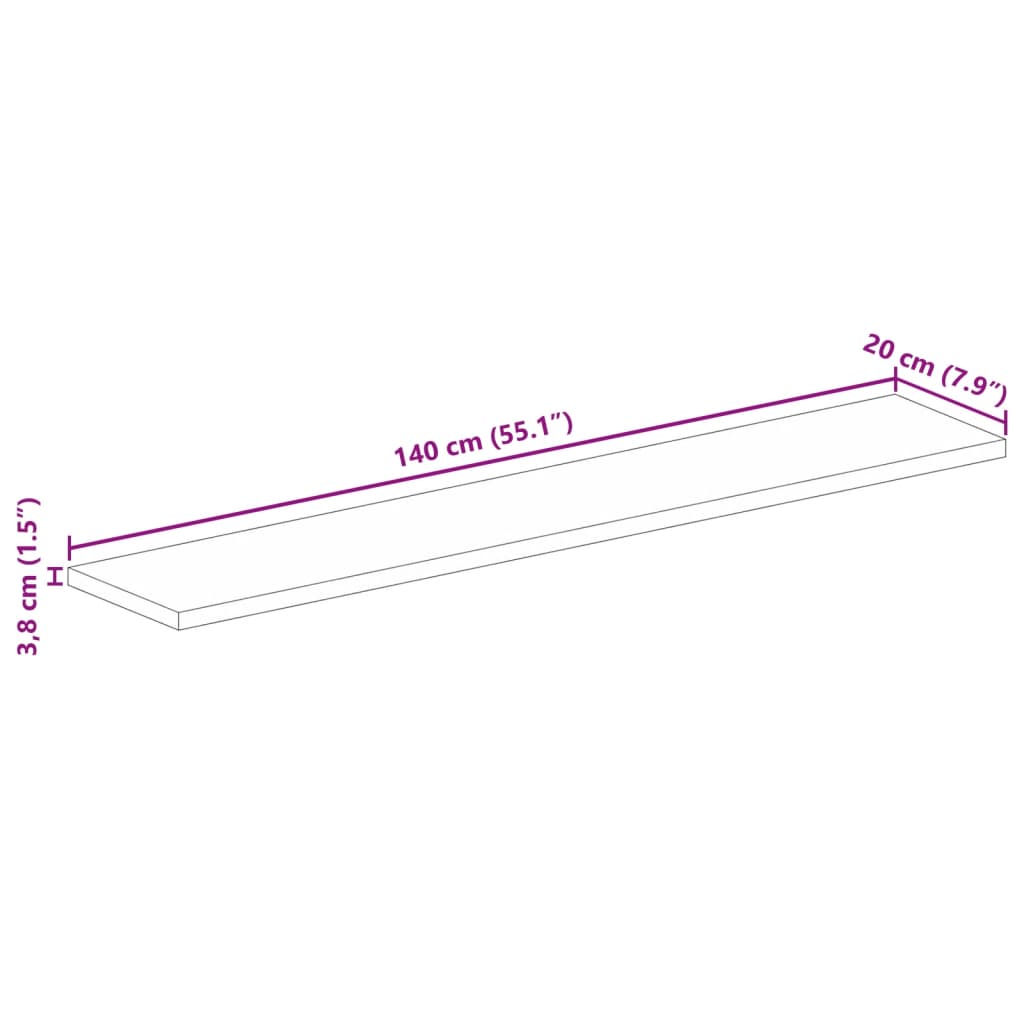 vidaXL Επιφάνεια Τραπεζιού Ορθογώνια 140x20x3,8 εκ. από Μασίφ Ξύλο Ακακίας