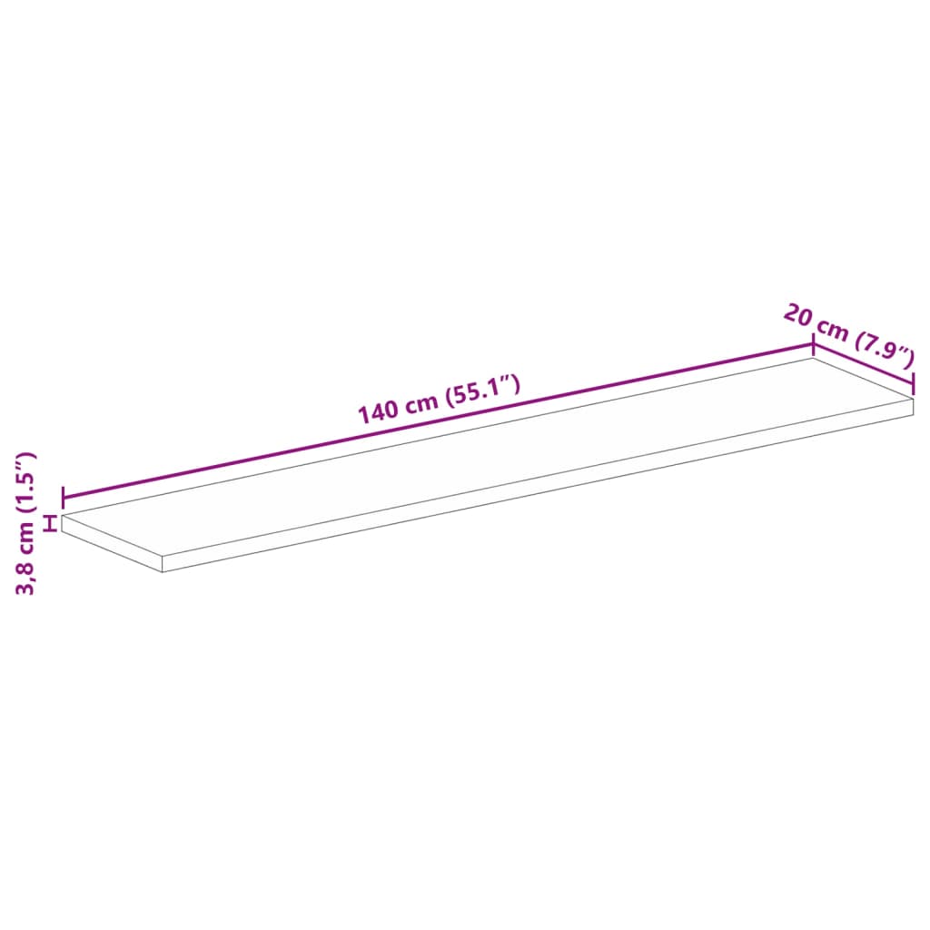 vidaXL Επιφάνεια Τραπεζιού Ορθογώνια 140x20x3,8 εκ. Ανακυκλωμένο Ξύλο
