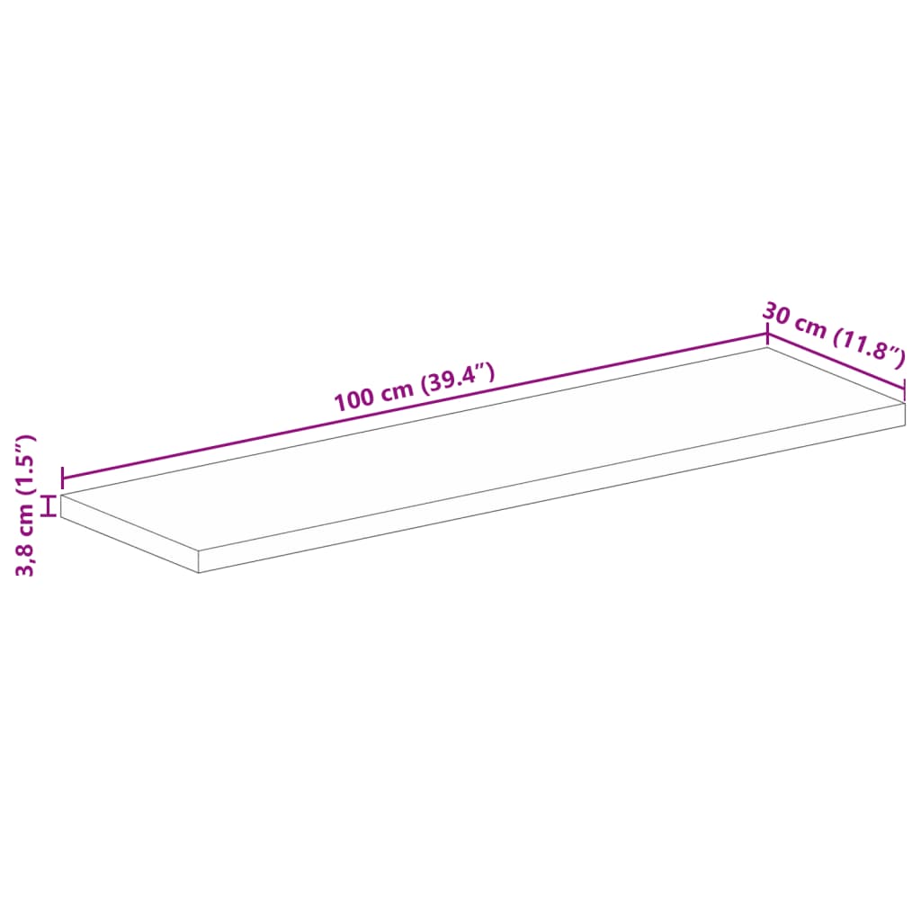 vidaXL Επιφάνεια Τραπεζιού Ορθογώνια 100x30x3,8 εκ. Ανακυκλωμένο Ξύλο