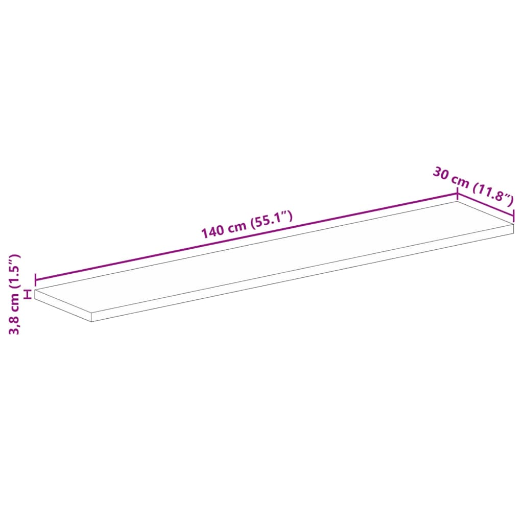 vidaXL Επιφάνεια Τραπεζιού Ορθογώνια 140x30x3,8 εκ. Ανακυκλωμένο Ξύλο