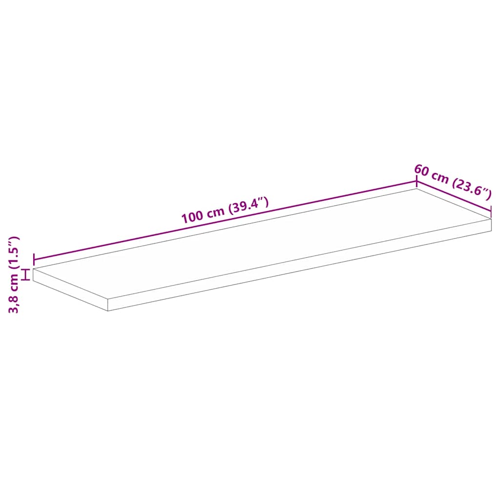 vidaXL Επιφάνεια Τραπεζιού Ορθογώνια 100x60x3,8 εκ. Ανακυκλωμένο Ξύλο