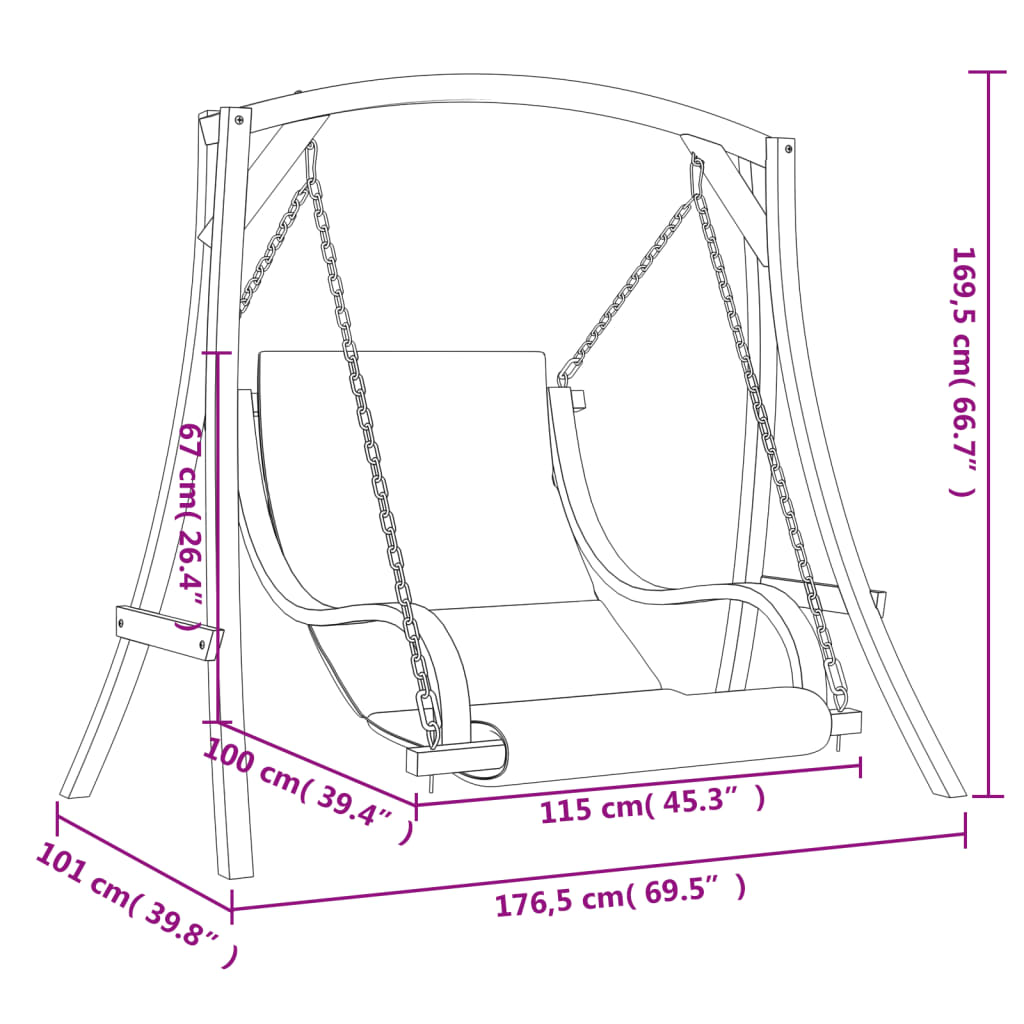 vidaXL Κουνιστή Καρέκλα Μασίφ Ερυθρελάτη με Φινίρισμα Teak με Μαξιλάρι