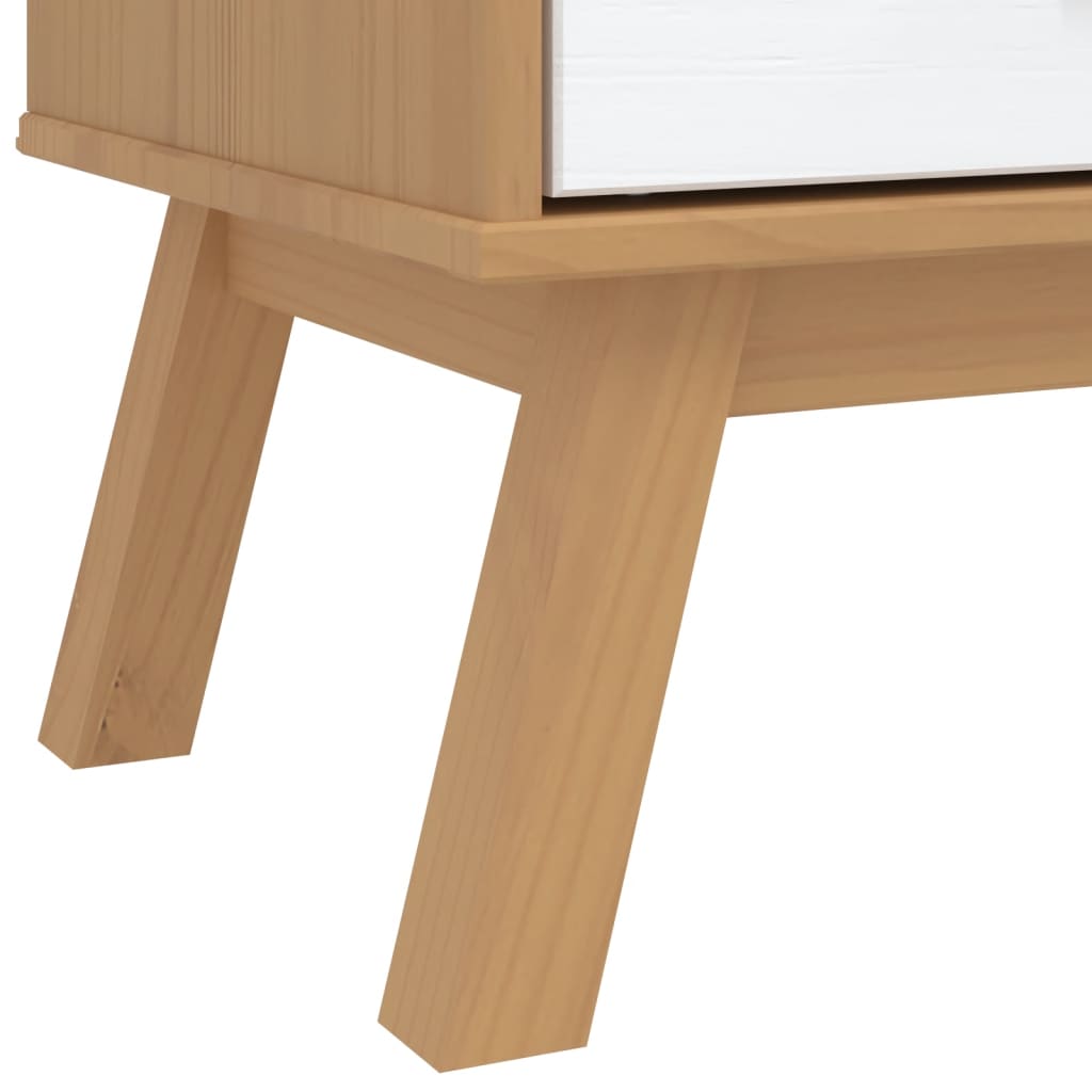 vidaXL Ντουλάπα OLDEN Λευκό & Καφέ 76,5x53x172 εκ. Μασίφ Ξύλο Πεύκου