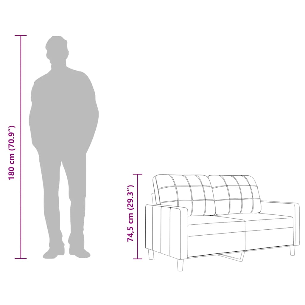 vidaXL Καναπές Διθέσιος Μπορντό 120 εκ. Υφασμάτινος