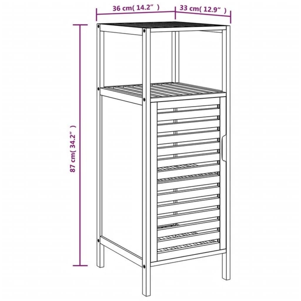 vidaXL Ντουλάπι Μπάνιου με Ράφι 36 x 33 x 87 εκ. από Μπαμπού