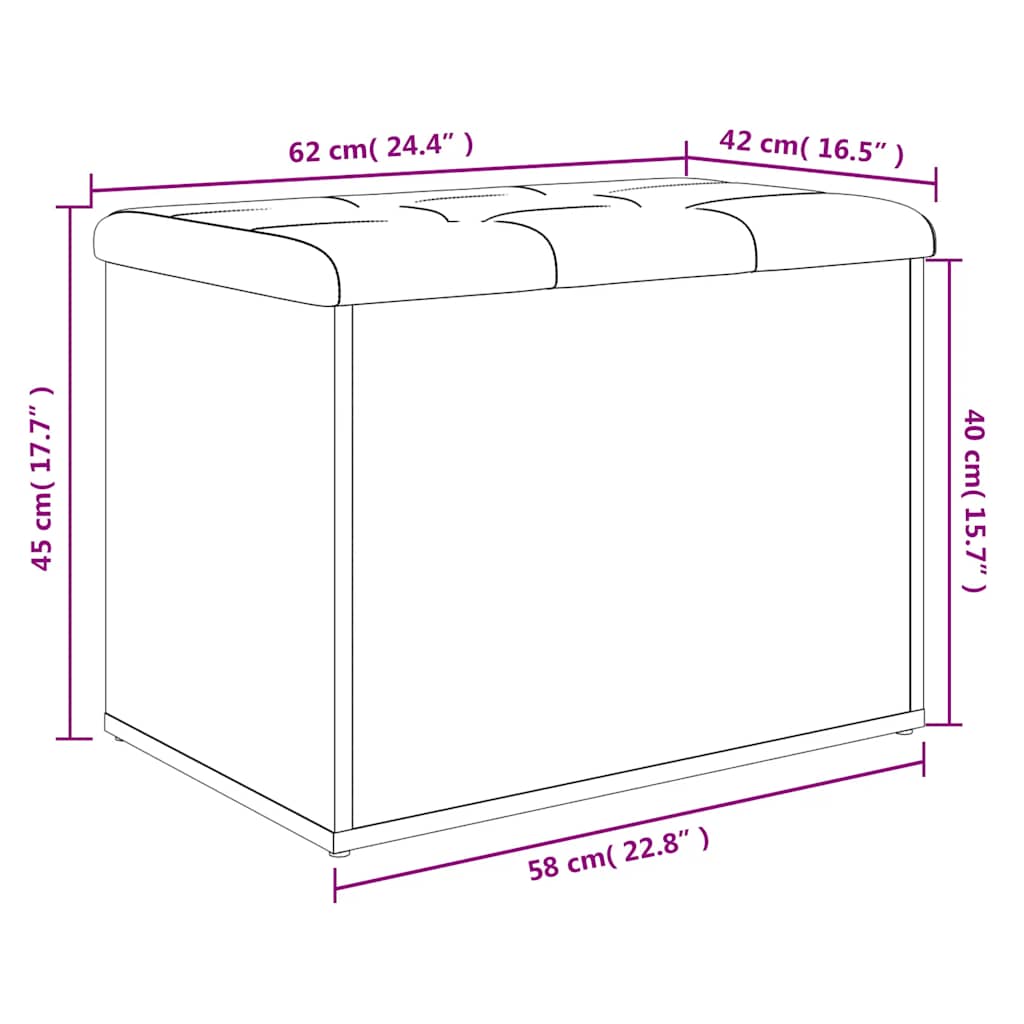 vidaXL Πάγκος Αποθήκευσης Sonoma Δρυς 62 x 42 x 45 εκ. από Τεχνητό Ξύλο
