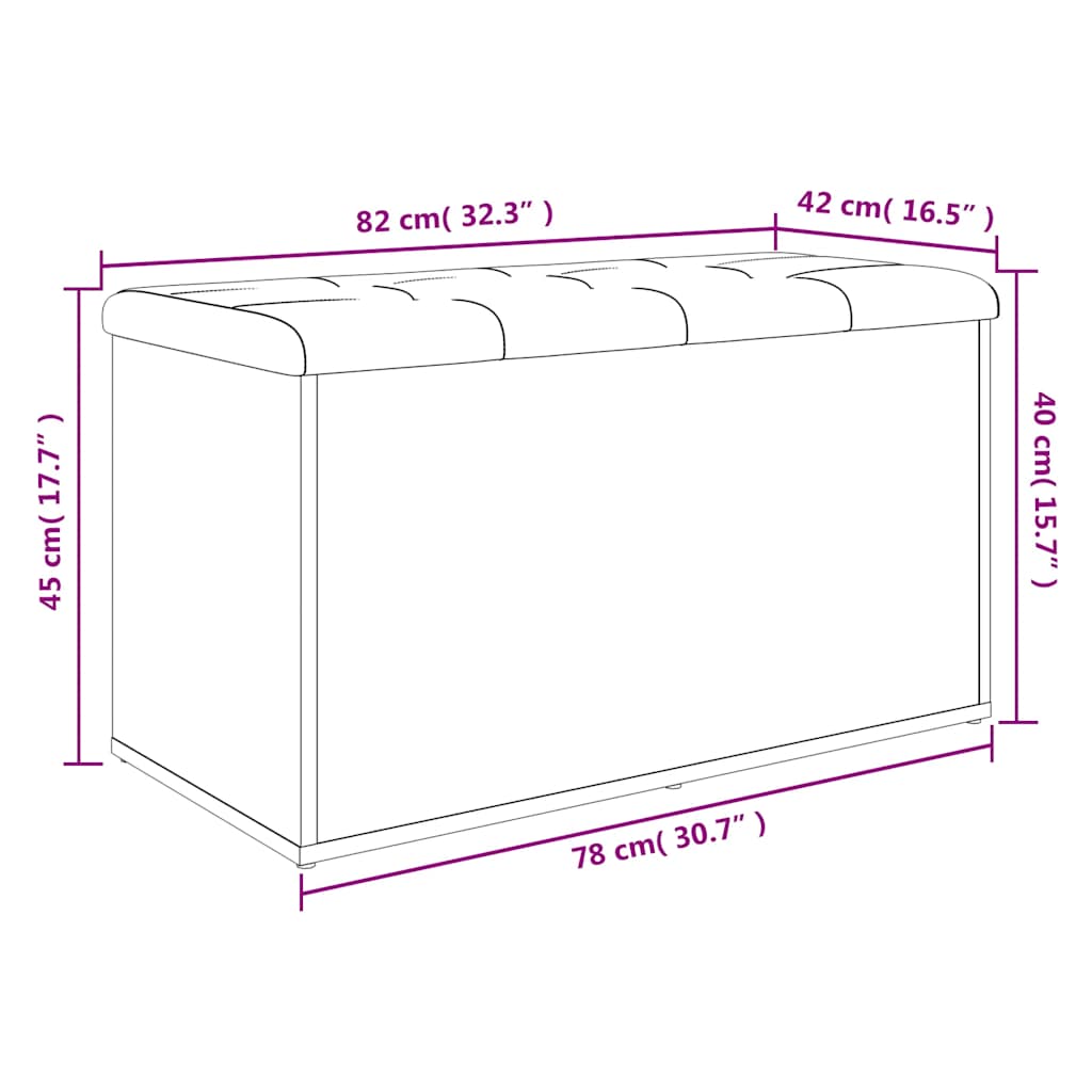 vidaXL Πάγκος Αποθήκευσης Sonoma Δρυς 82 x 42 x 45 εκ. από Τεχνητό Ξύλο