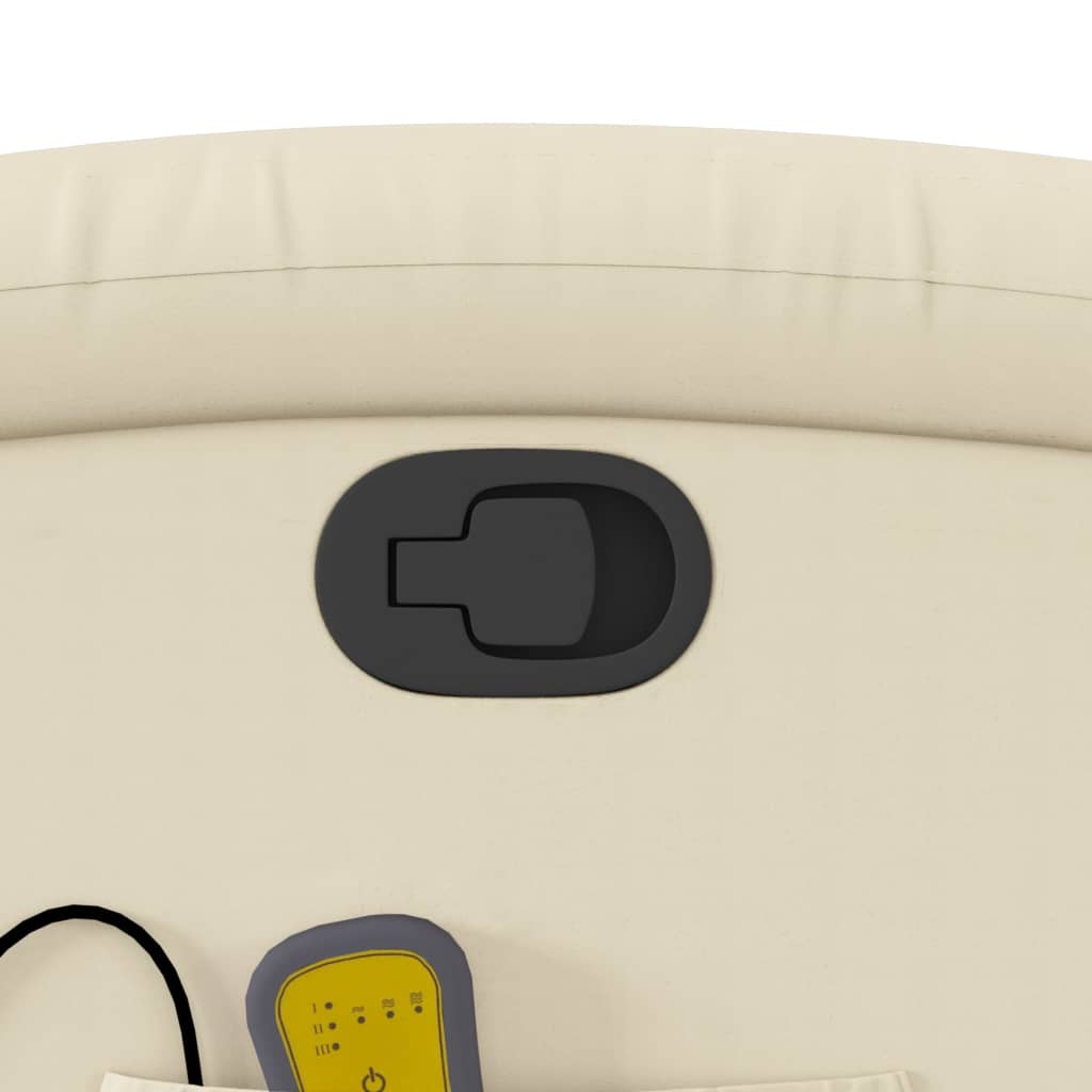 vidaXL Πολυθρόνα Μασάζ Ανακλινόμενη με Ανύψωση Κρεμ Συνθετικό Δέρμα