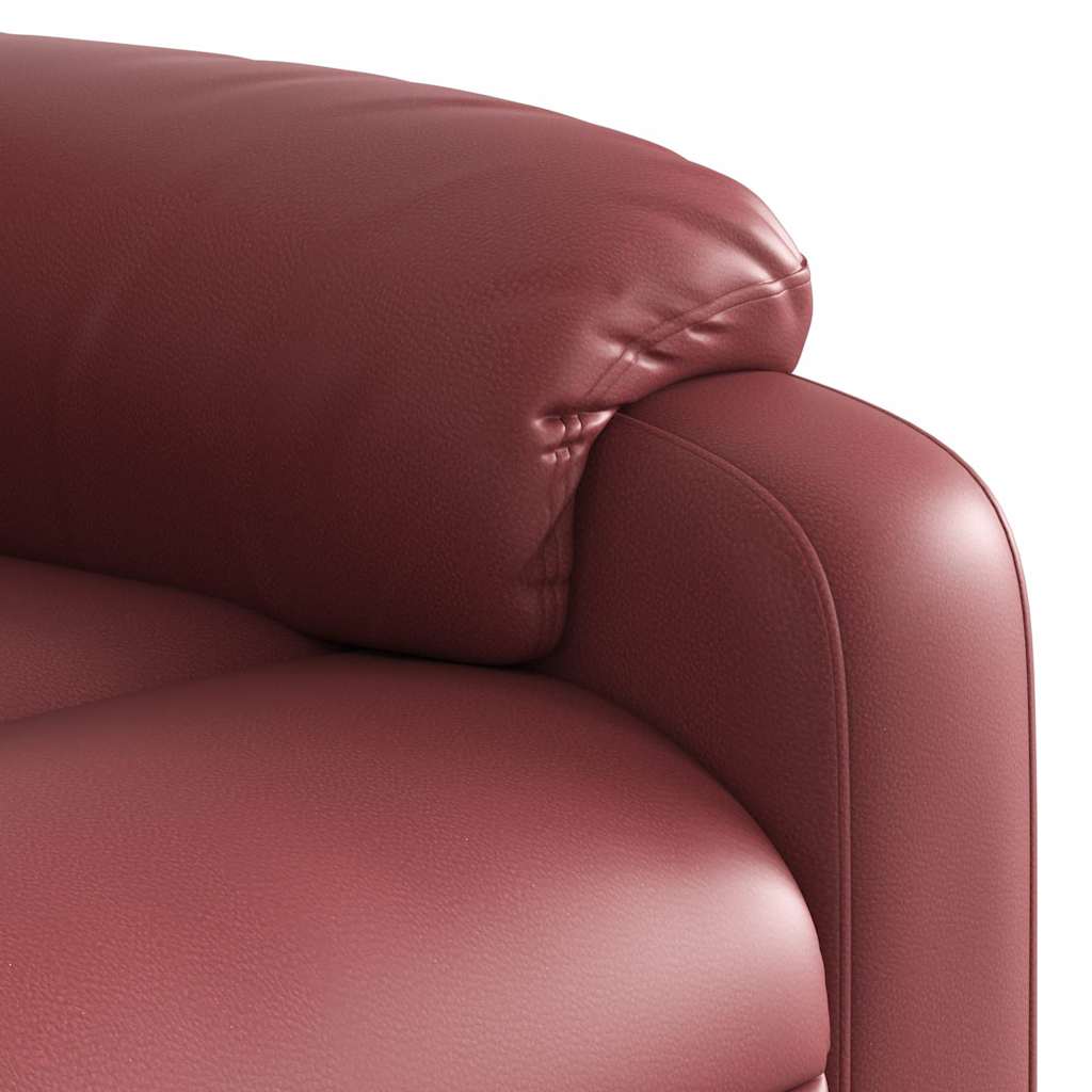 vidaXL Πολυθρόνα Μασάζ Ανακλινόμενη με Ανύψωση Μπορντό Συνθετικό Δέρμα