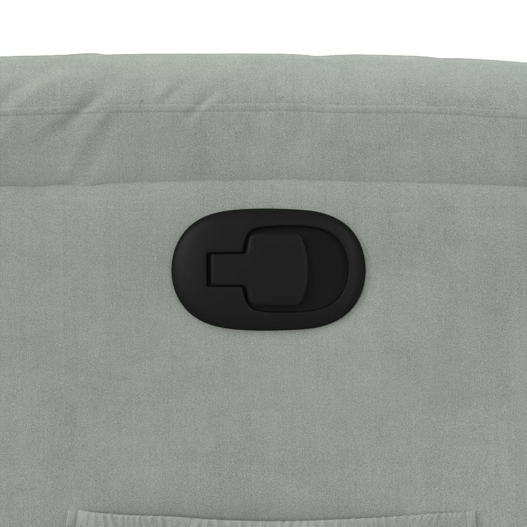 vidaXL Πολυθρόνα Ανακλινόμενη με Ανύψωση Ανοιχτό Γκρι Βελούδινη