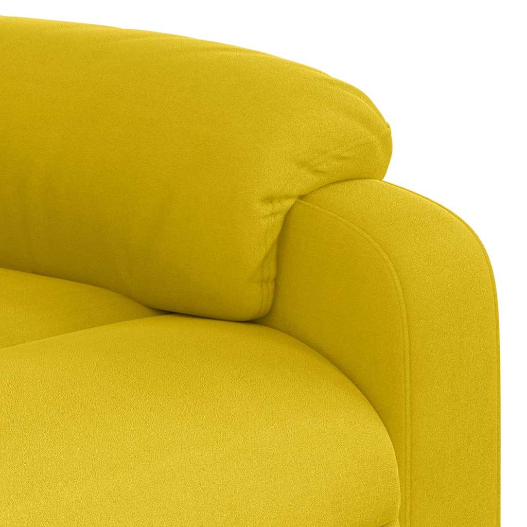 vidaXL Πολυθρόνα Μασάζ Ανακλινόμενη με Ανύψωση Κίτρινη Βελούδινη