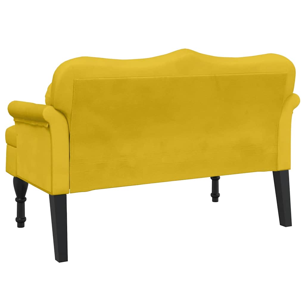 vidaXL Παγκάκι με Μαξιλάρια Κίτρινο 120,5 x 65 x 75 εκ. Βελούδινο