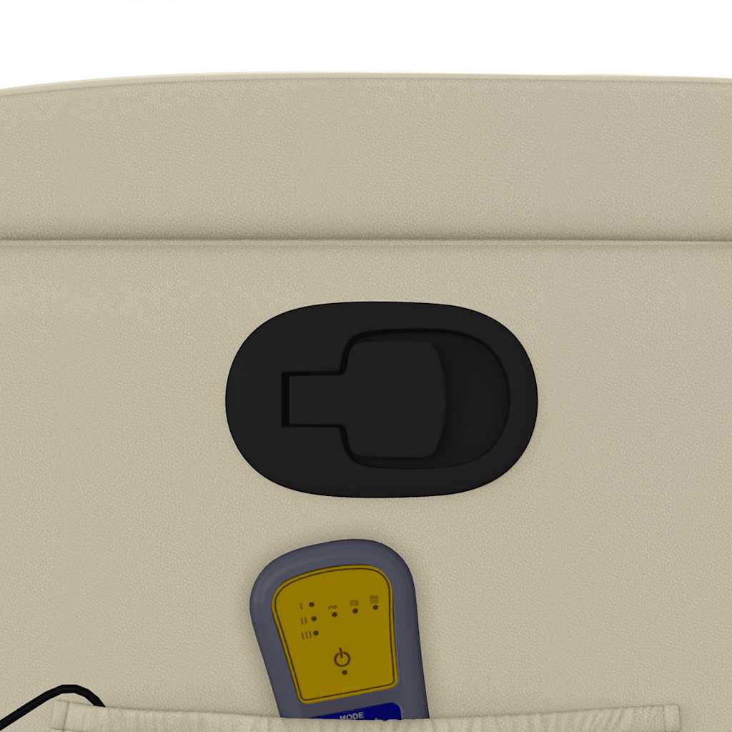 vidaXL Πολυθρόνα Μασάζ Ανακλινόμενη Κρεμ από Συνθετικό Δέρμα